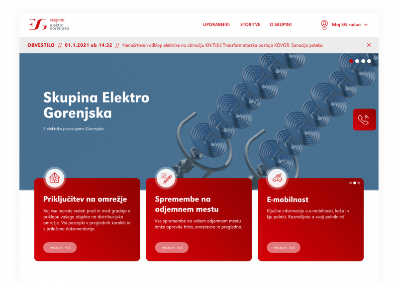 Elektro Gorenjska website