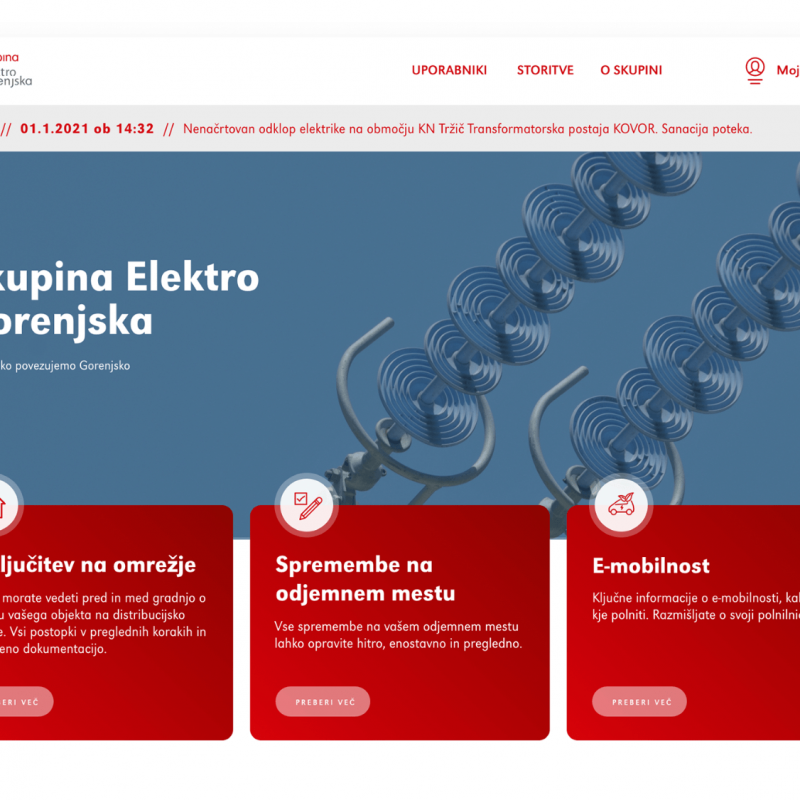 Elektro Gorenjska website
